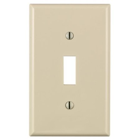 LEVITON Leviton Mfg 024-80701-00T Light Almond 1 Gang Toggle Switch Wall Plate 024-80701-00T